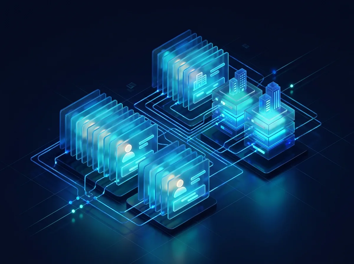 Companies and contacts linked to each other